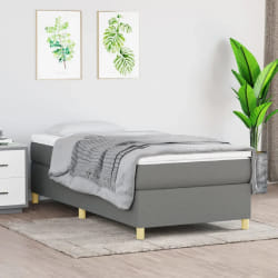 vidaXL Sommier à lattes de lit avec matelas 90x190 cm - Gris foncé