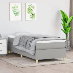 vidaXL 90x200 cm Tissu Gris clair