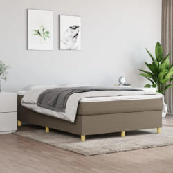 vidaXL Sommier et Matelas 140x190 cm - Tissu Taupe