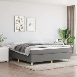 Sommier VidaXL - Gris foncé 180x200 cm Tissu