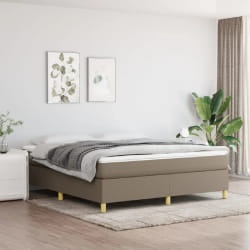 vidaXL Sommier à lattes et matelas 180x200 cm - Taupe