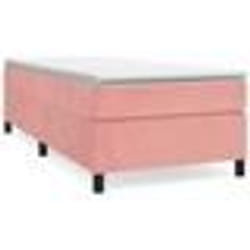 vidaXL Sommier à lattes de lit et matelas Rose 80x200 cm Velours - 80 x 200 cm