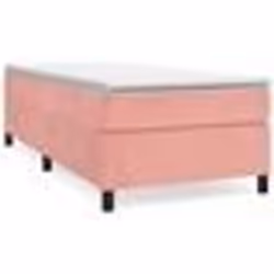 vidaXL Sommier à lattes de lit avec matelas Rose 90x190 cm Velours - 90 x 190 cm