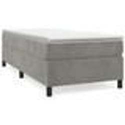 vidaXL Sommier à lattes de lit et matelas Gris clair 90x200 cm Velours - 90 x 200 cm