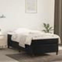 vidaXL Sommier à lattes de lit avec matelas Noir 90x200 cm Velours - 90 x 200 cm
