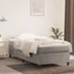 vidaXL Sommier à lattes de lit et matelas Gris clair 100x200cm Velours - 100 x 200 cm