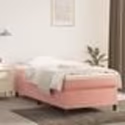 vidaXL Sommier à lattes de lit avec matelas Rose 100x200 cm Velours - 100 x 200 cm