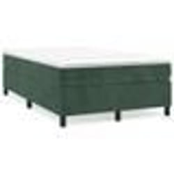 vidaXL Sommier à lattes de lit et matelas Vert foncé 120x200cm Velours - 120 x 200 cm