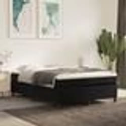 vidaXL Sommier à lattes de lit avec matelas Noir 140x190 cm Velours - 140 x 190 cm
