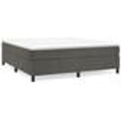 vidaXL Sommier à lattes de lit et matelas Gris foncé 160x200cm Velours - 160 x 200 cm
