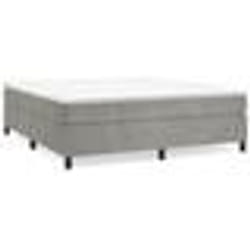 vidaXL Sommier à lattes de lit et matelas Gris clair 200x200cm Velours - 200 x 200 cm