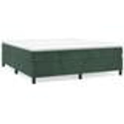 vidaXL Sommier à lattes de lit et matelas Vert foncé 200x200cm Velours - 200 x 200 cm