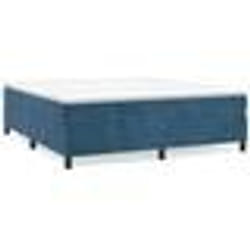 vidaXL Sommier à lattes de lit et matelas Bleu foncé 200x200cm Velours - 200 x 200 cm
