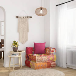 vidaXL Pouf Modulaire avec Oreiller Canapé dAngle Chaise Longue Fauteuil Meuble de Entrée Salon Salle de Séjour 350377