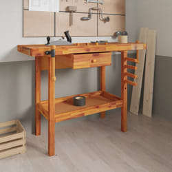 Vidaxl - tabli avec tiroir et étaux 124x52x83 cm Bois massif d'acacia