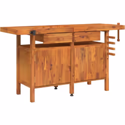 Cet établi en bois est parfait pour tous les travaux dans le garage, l'atelier et la remise, grâce à son cadre solide et robu ...