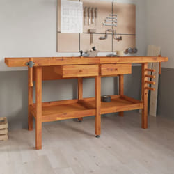 Tabli avec tiroirs et étaux 192x62x83 cm Bois massif d'acacia Vidaxl