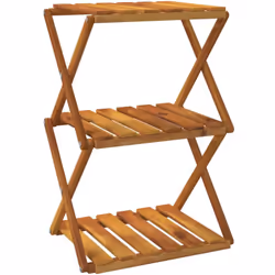 Cette étagère pliable en bois à 3 niveaux est un choix parfait à utiliser dans votre salon, cuisine, couloir, salle de bain,  ...