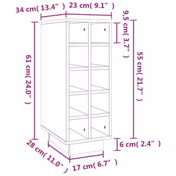 VidaXL 820972 Porte-bouteilles en Bois Blanc - Vue supplémentaire 8