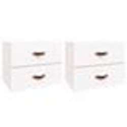 vidaXL Tables de chevet murales 2 pcs Blanc 50x36x40 cm
