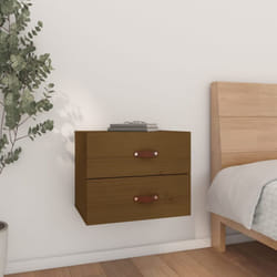 Vidaxl - Table de chevet murale Marron miel 50x36x40 cm