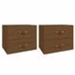 vidaXL Tables de chevet murales 2 pcs Marron miel 50x36x40 cm