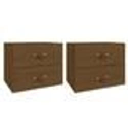 vidaXL Tables de chevet murales 2 pcs Marron miel 50x36x40 cm