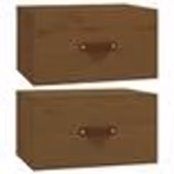 vidaXL Tables de chevet murales 2 pcs Marron miel 40x29,5x22 cm