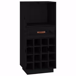 VidaXL Armoire à vin Noir 45x34x100 cm Bois de pin massif, 16 bouteille(s), 340 mm, 450 mm, 1000 mm