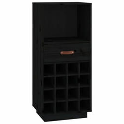 VidaXL Armoire à vin Noir 45x34x100 cm Bois de pin massif
