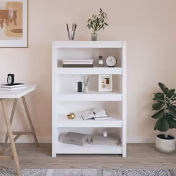 vidaXL Bibliothèque Blanc 80x35x126 cm Bois de pin massif