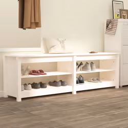 Ce banc à chaussures classique en bois pour l'entrée est une option exceptionnellement pratique pour ranger soigneusement vos ...
