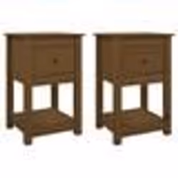 vidaXL Tables de chevet 2 pcs Marron miel 40x35x61,5 cm Pin solide