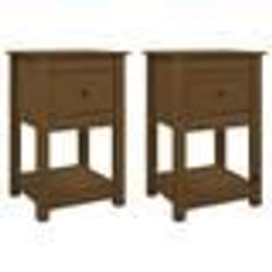 vidaXL Tables de chevet 2 pcs Marron miel 40x35x61,5 cm Pin solide