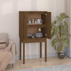 Doté d'un design rustique et tendance, ce buffet haut en bois sera un supplément décoratif et pratique à votre décor. Matéria ...