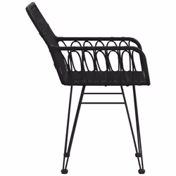 VidaXL 319427 chaise d'extérieur Terrace Polyéthylène, Polyuréthane, Acier Noir - Vue supplémentaire 5