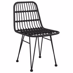 VidaXL 319429 chaise d'extérieur Terrace Polyéthylène, Polyuréthane, Acier Noir