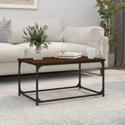 Vidaxl - Table basse Chêne marron 80x50x40 cm Bois d'ingénierie et fer