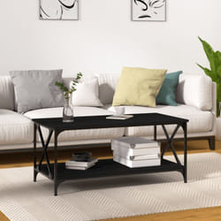 Vidaxl - Table basse Noir 100x50x45 cm Bois d'ingénierie et fer