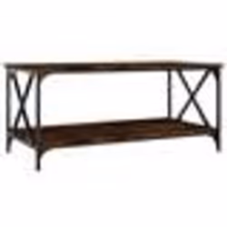 vidaXL Table basse Chêne fumé 100x50x45 cm Bois d'ingénierie et fer
