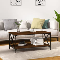 Vidaxl - Table basse Chêne marron 100x50x45 cm Bois d'ingénierie et fer