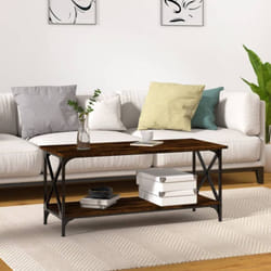 Vidaxl - Table basse Chêne fumé 100x45x45 cm Bois d'ingénierie et fer