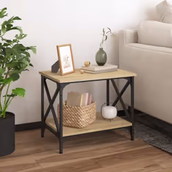 Donnez à votre salon une transformation industrielle unique avec cette table d'appoint élégante ! Matériau robuste : le bois  ...