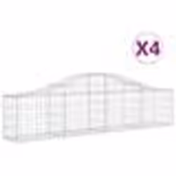 vidaXL Paniers à gabions arqués 4 pcs 200x30x40/60 cm Fer galvanisé