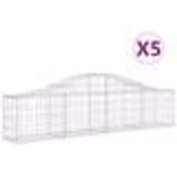 vidaXL Paniers à gabions arqués 5 pcs 200x30x40/60 cm Fer galvanisé