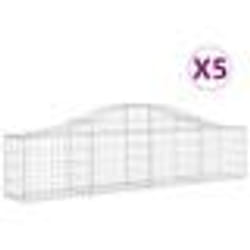 vidaXL Paniers à gabions arqués 5 pcs 200x30x40/60 cm Fer galvanisé
