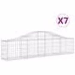 vidaXL Paniers à gabions arqués 7 pcs 200x30x40/60 cm Fer galvanisé
