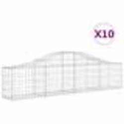 vidaXL Paniers à gabions arqués 10 pcs 200x30x40/60 cm Fer galvanisé