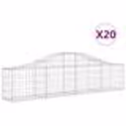 vidaXL Paniers à gabions arqués 20 pcs 200x30x40/60 cm Fer galvanisé