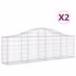 vidaXL Paniers à gabions arqués 2 pcs 200x30x60/80 cm Fer galvanisé